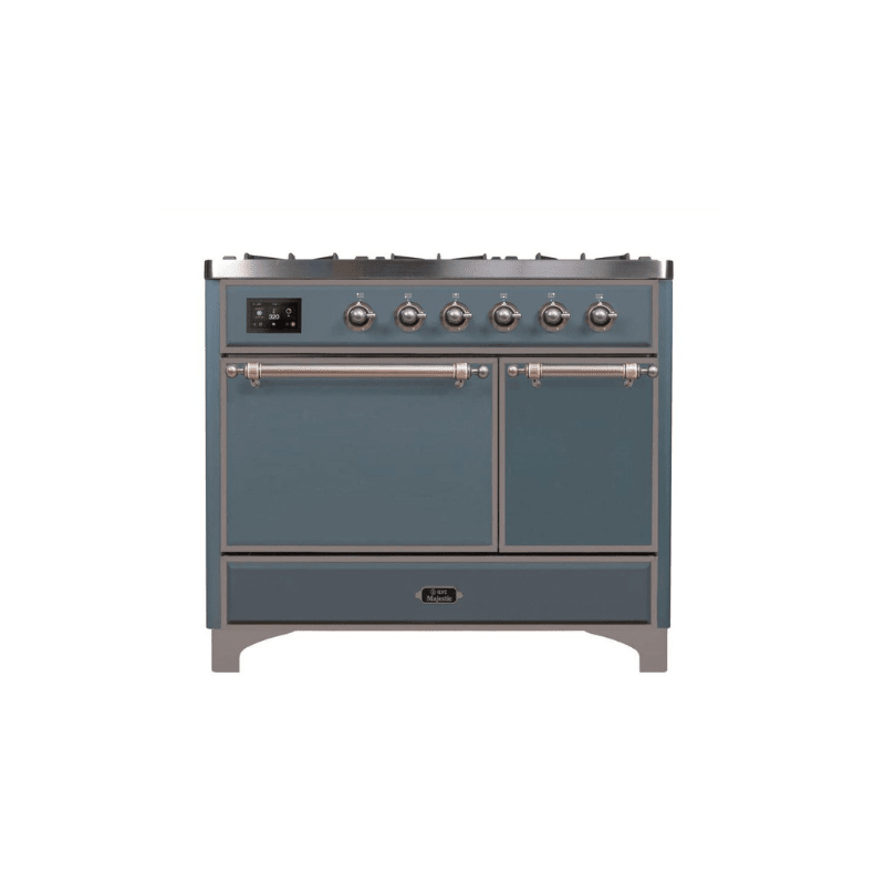 ILVE 40 Inch Majestic II Series Natural/ Propane Gas Burner and Electric Oven Range with 6 Sealed Burners - UMD10FDQNS3