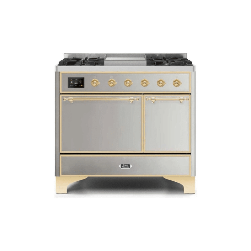ILVE 40 Inch Majestic II Series Natural/ Propane Gas Burner and Electric Oven Range with 6 Sealed Burners - UMD10FDQNS3