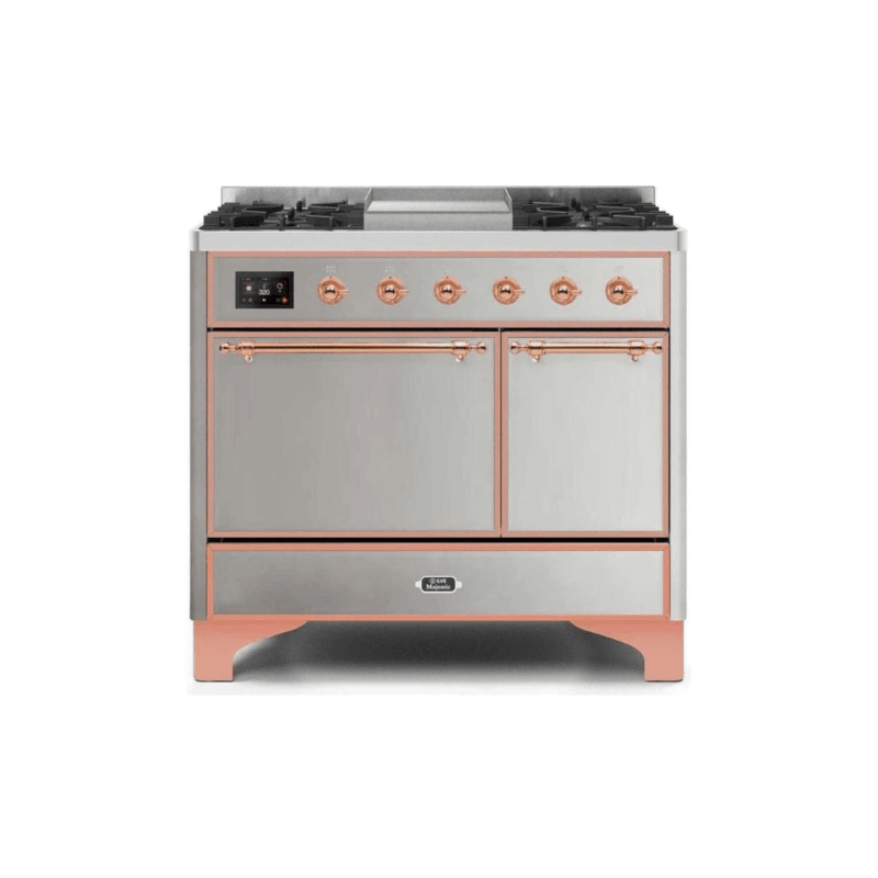 ILVE 40 Inch Majestic II Series Natural/ Propane Gas Burner and Electric Oven Range with 6 Sealed Burners - UMD10FDQNS3