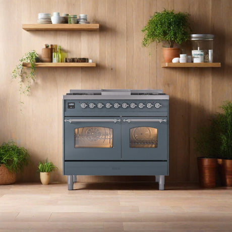 ILVE 40" Nostalgie II Series Freestanding Double Oven Dual Fuel Range