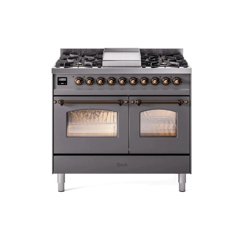 ILVE 40" Nostalgie II Series Freestanding Double Oven Dual Fuel Range - UPD40FNMP