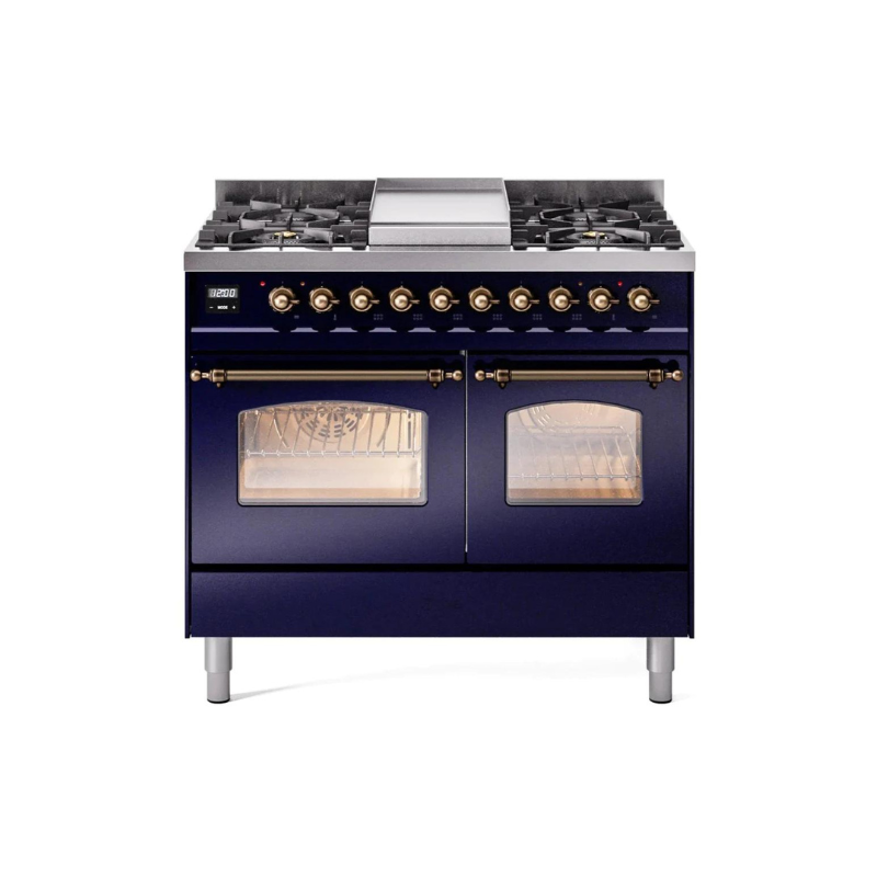 ILVE 40" Nostalgie II Series Freestanding Double Oven Dual Fuel Range - UPD40FNMP
