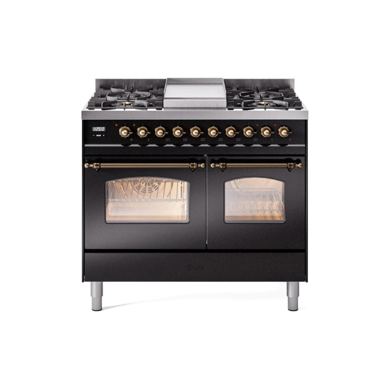 ILVE 40" Nostalgie II Series Freestanding Double Oven Dual Fuel Range - UPD40FNMP