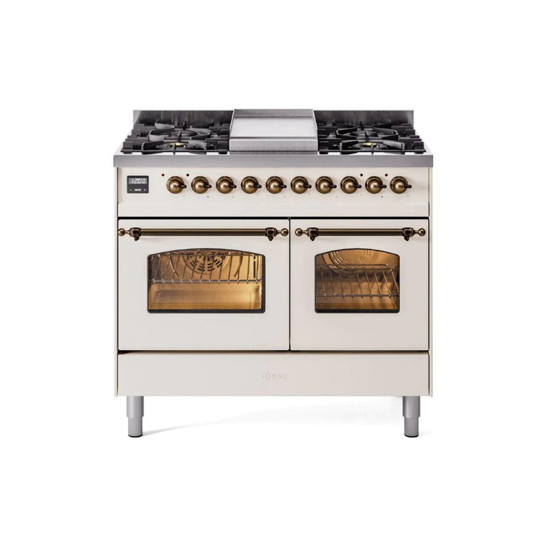 ILVE 40" Nostalgie II Series Freestanding Double Oven Dual Fuel Range - UPD40FNMP