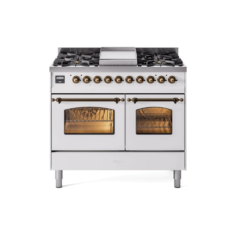 ILVE 40" Nostalgie II Series Freestanding Double Oven Dual Fuel Range - UPD40FNMP