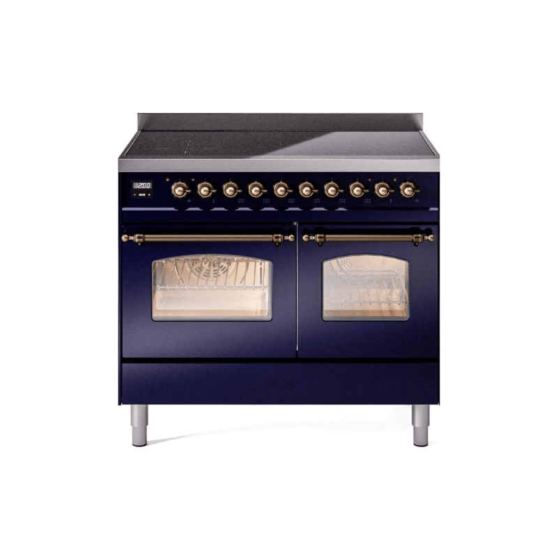 ILVE 40" Nostalgie II Series Freestanding Electric Double Oven Range with 6 Elements, Triple Glass Cool Door, Convection Oven, TFT Oven Control Display and Child Lock - UPDI406NMP