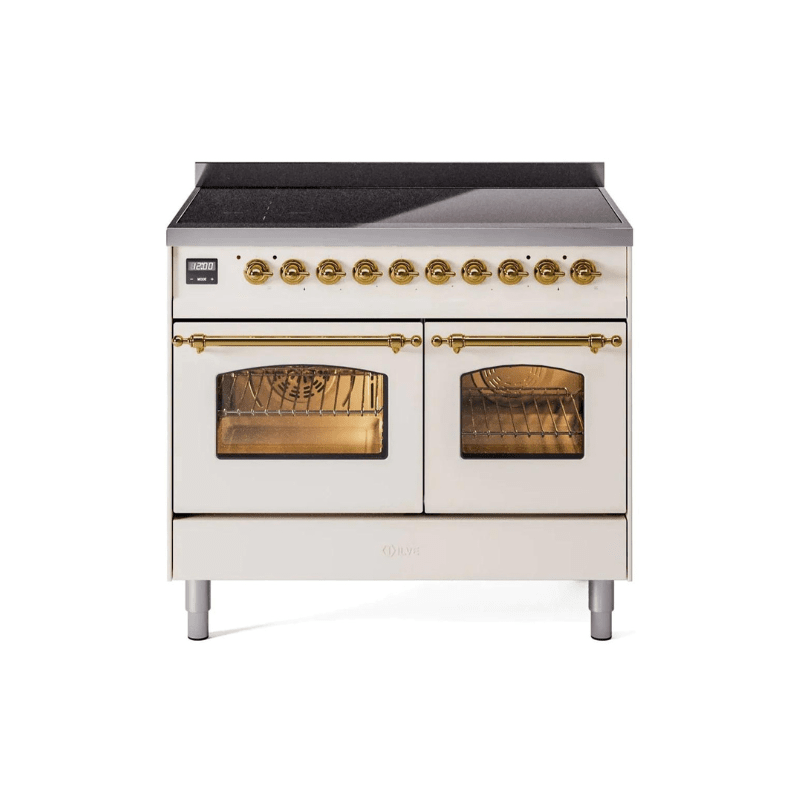 ILVE 40" Nostalgie II Series Freestanding Electric Double Oven Range with 6 Elements, Triple Glass Cool Door, Convection Oven, TFT Oven Control Display and Child Lock - UPDI406NMP