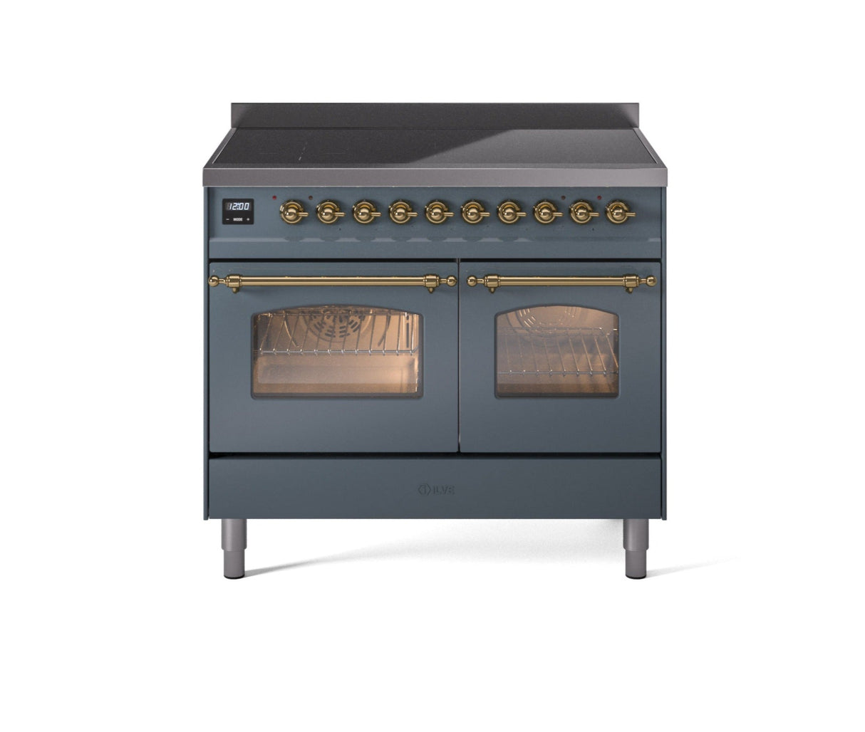 ILVE 40" Nostalgie II Series Freestanding Electric Double Oven Range with 6 Elements, Triple Glass Cool Door, Convection Oven, TFT Oven Control Display and Child Lock - UPDI406NMP