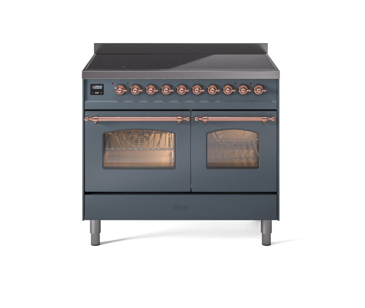 ILVE 40" Nostalgie II Series Freestanding Electric Double Oven Range with 6 Elements, Triple Glass Cool Door, Convection Oven, TFT Oven Control Display and Child Lock - UPDI406NMP