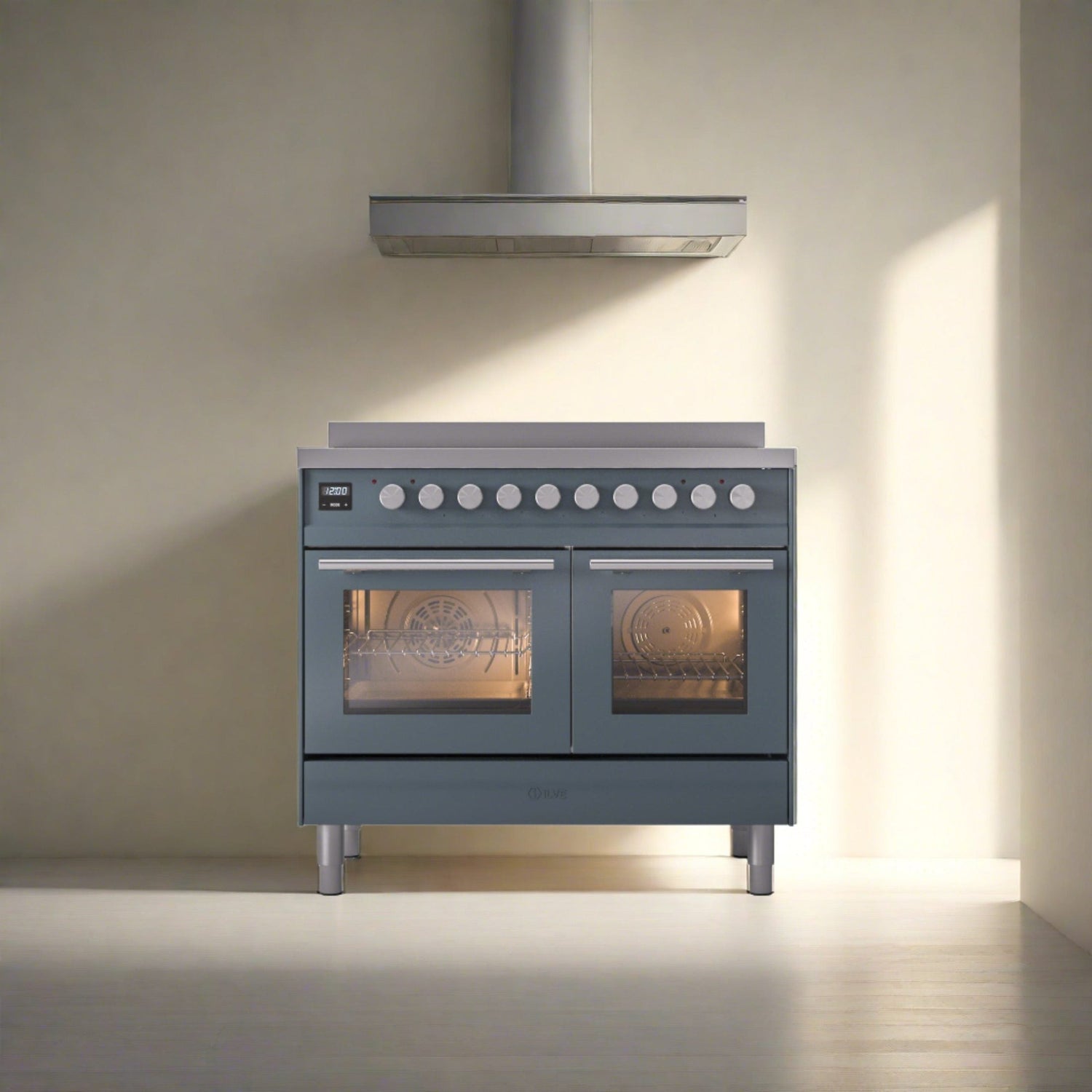 ILVE 40" Professional Plus II Series Freestanding Electric Double Oven Range with 5 Elements, Triple Glass Cool Door UPDI406WMP