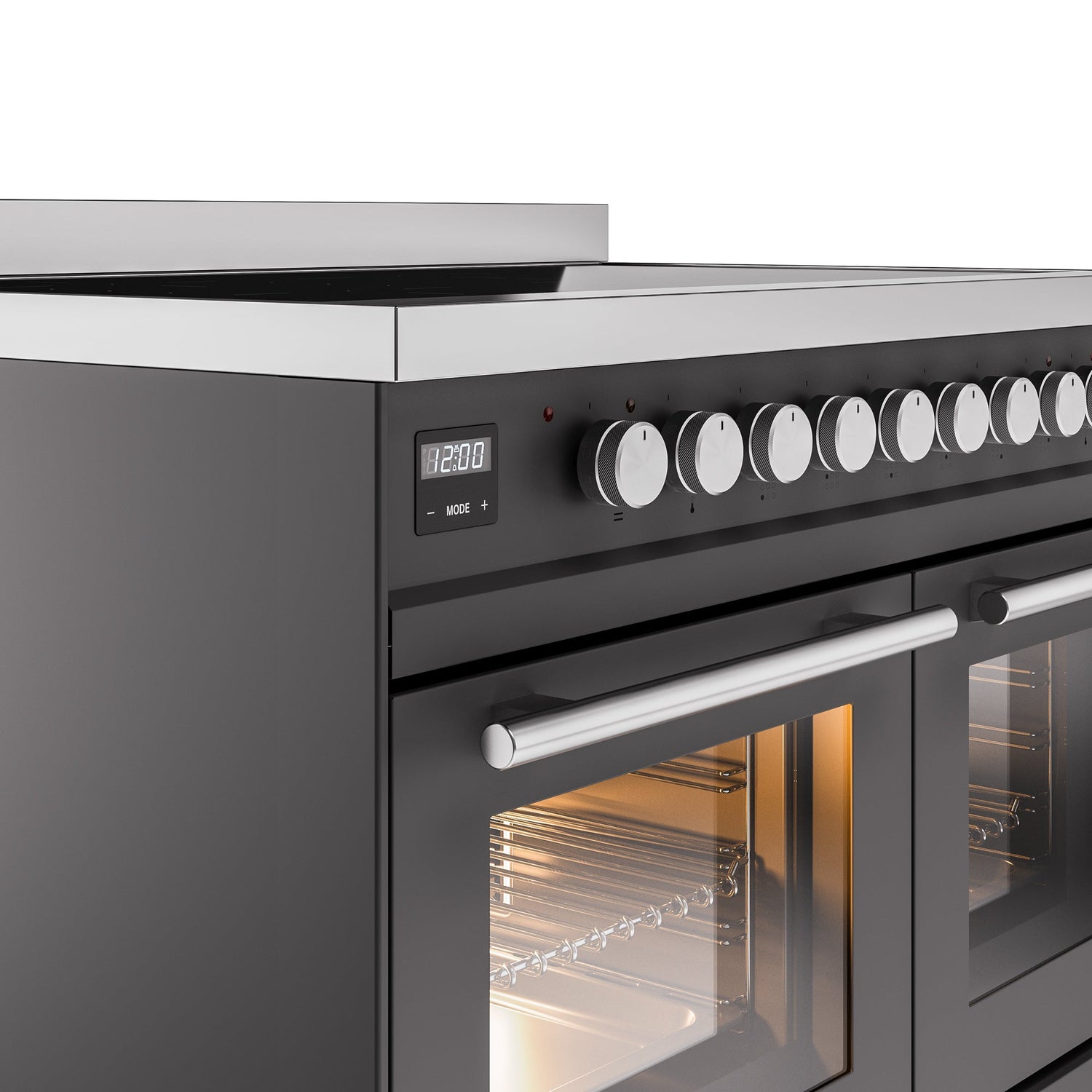 ILVE 40" Professional Plus II Series Freestanding Electric Double Oven Range with 5 Elements, Triple Glass Cool Door - UPDI406WMP