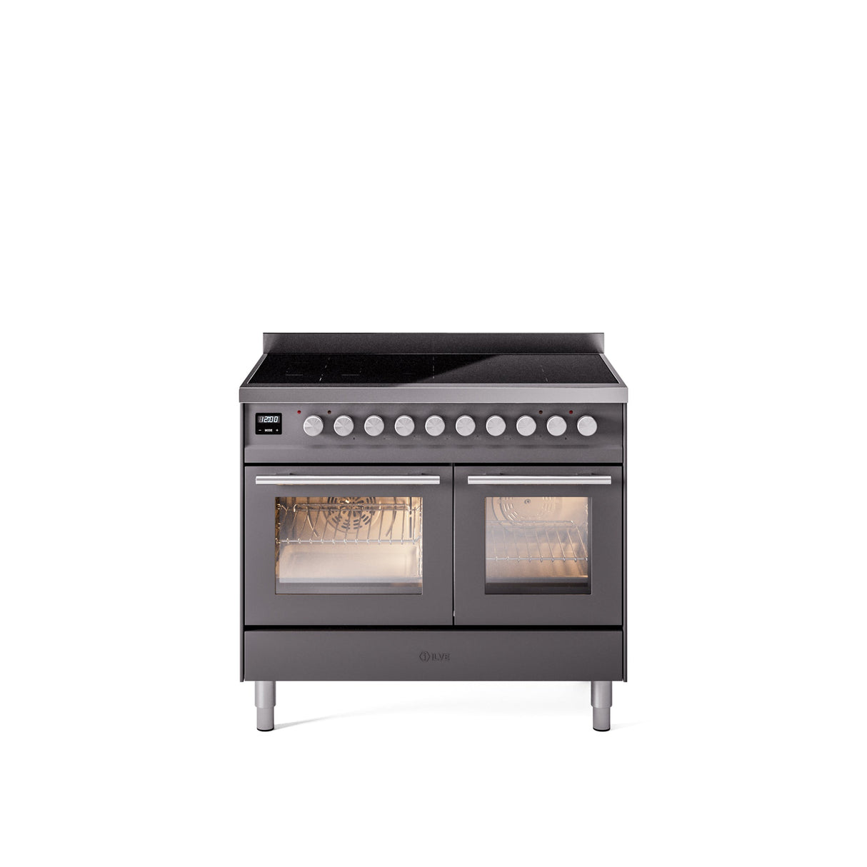 ILVE 40" Professional Plus II Series Freestanding Electric Double Oven Range with 5 Elements, Triple Glass Cool Door - UPDI406WMP