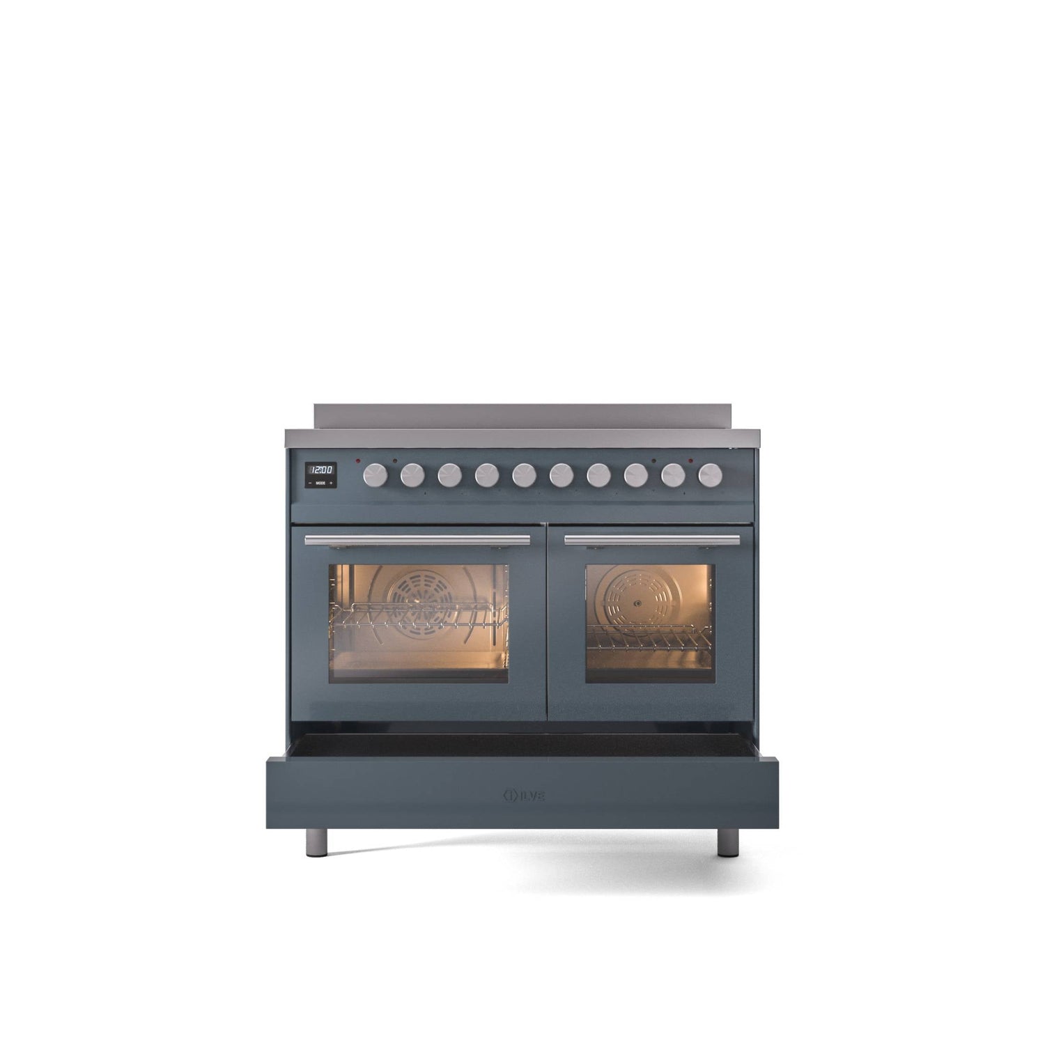 ILVE 40" Professional Plus II Series Freestanding Electric Double Oven Range with 5 Elements, Triple Glass Cool Door - UPDI406WMP