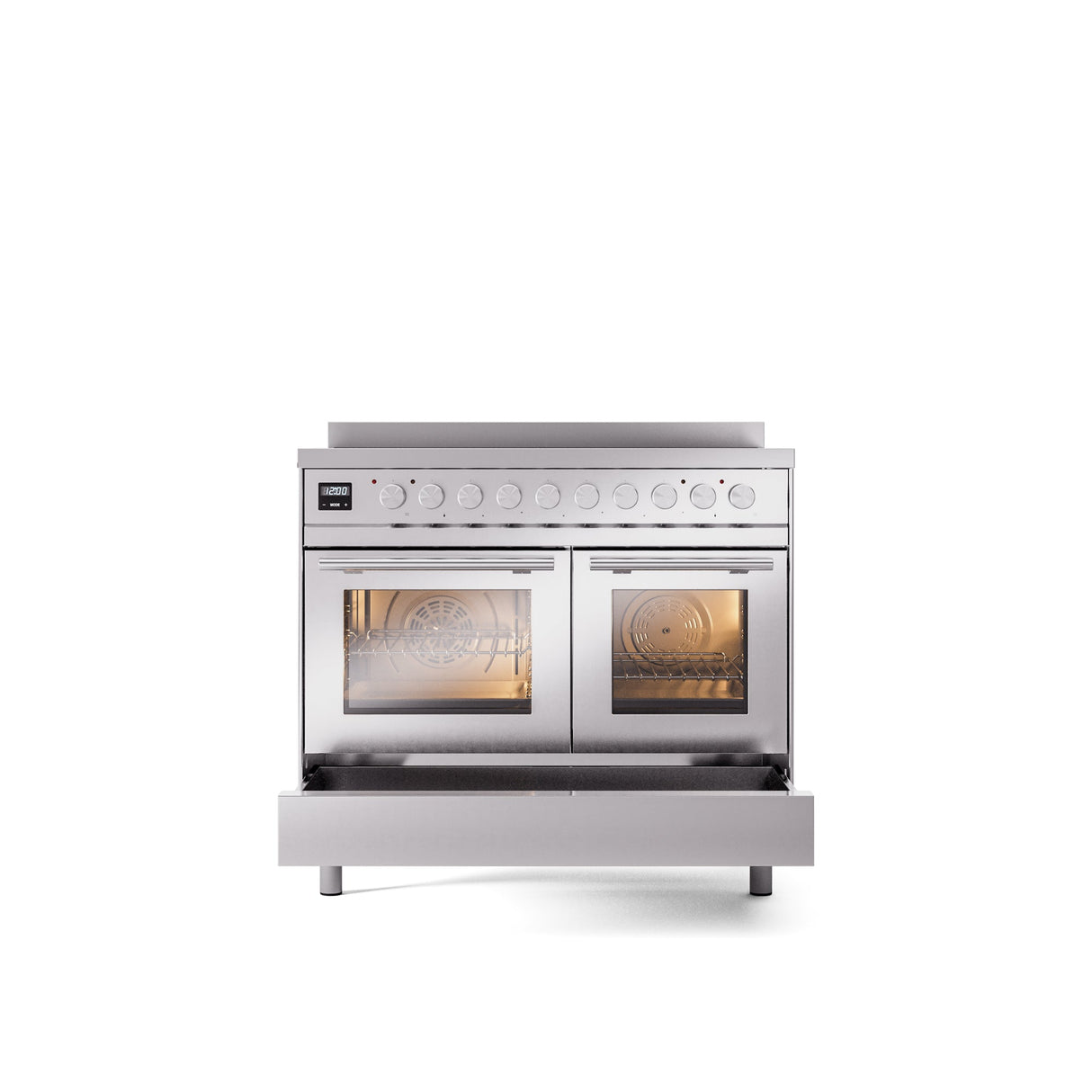 ILVE 40" Professional Plus II Series Freestanding Electric Double Oven Range with 5 Elements, Triple Glass Cool Door - UPDI406WMP
