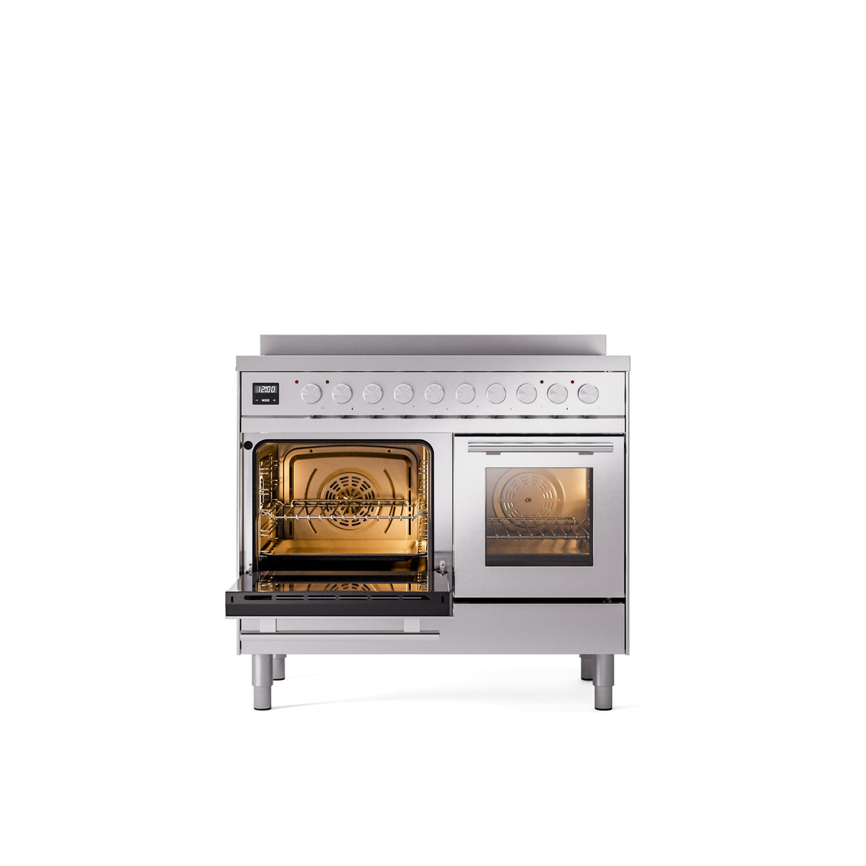 ILVE 40" Professional Plus II Series Freestanding Electric Double Oven Range with 5 Elements, Triple Glass Cool Door - UPDI406WMP