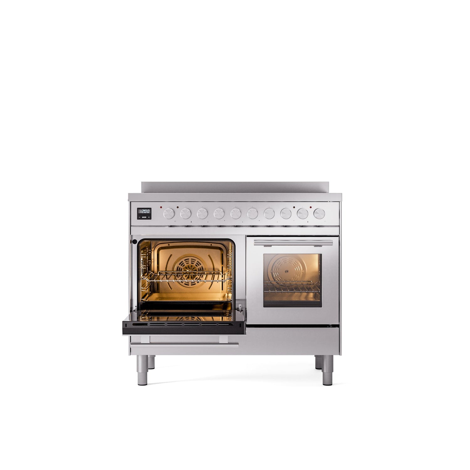 ILVE 40" Professional Plus II Series Freestanding Electric Double Oven Range with 5 Elements, Triple Glass Cool Door - UPDI406WMP