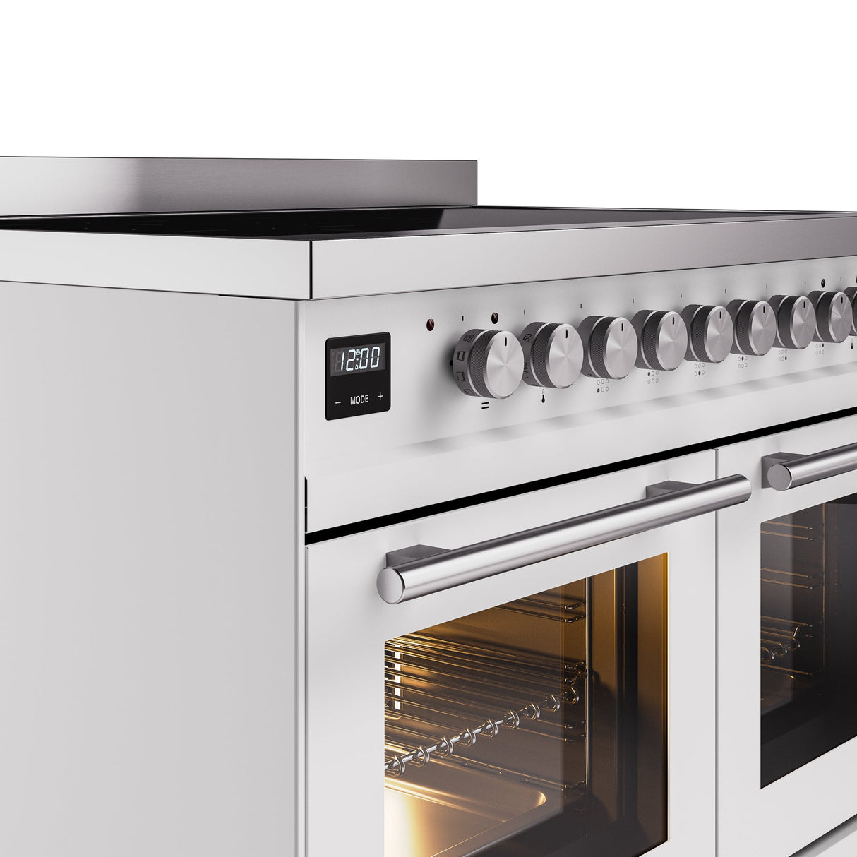 ILVE 40" Professional Plus II Series Freestanding Electric Double Oven Range with 5 Elements, Triple Glass Cool Door - UPDI406WMP