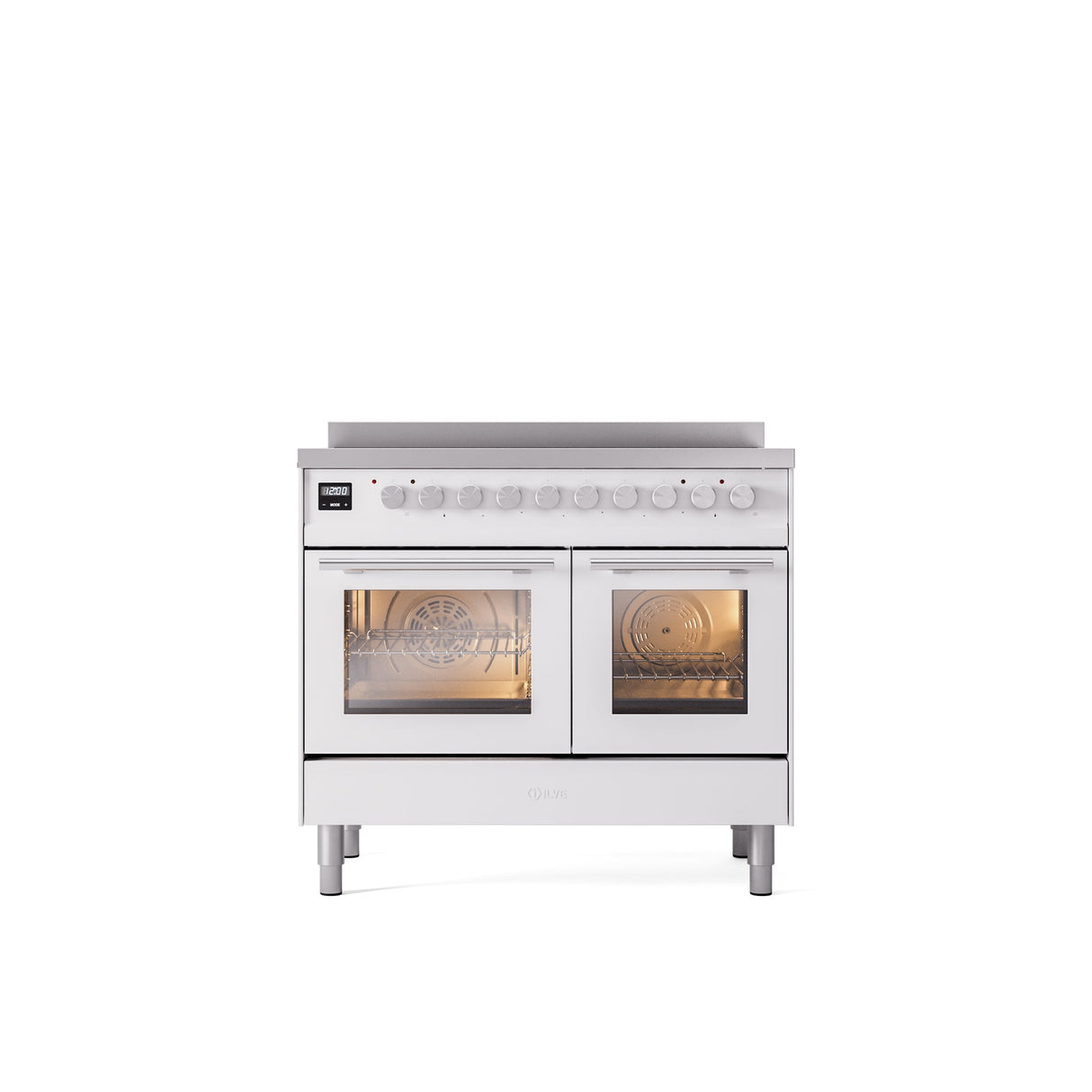 ILVE 40" Professional Plus II Series Freestanding Electric Double Oven Range with 5 Elements, Triple Glass Cool Door - UPDI406WMP