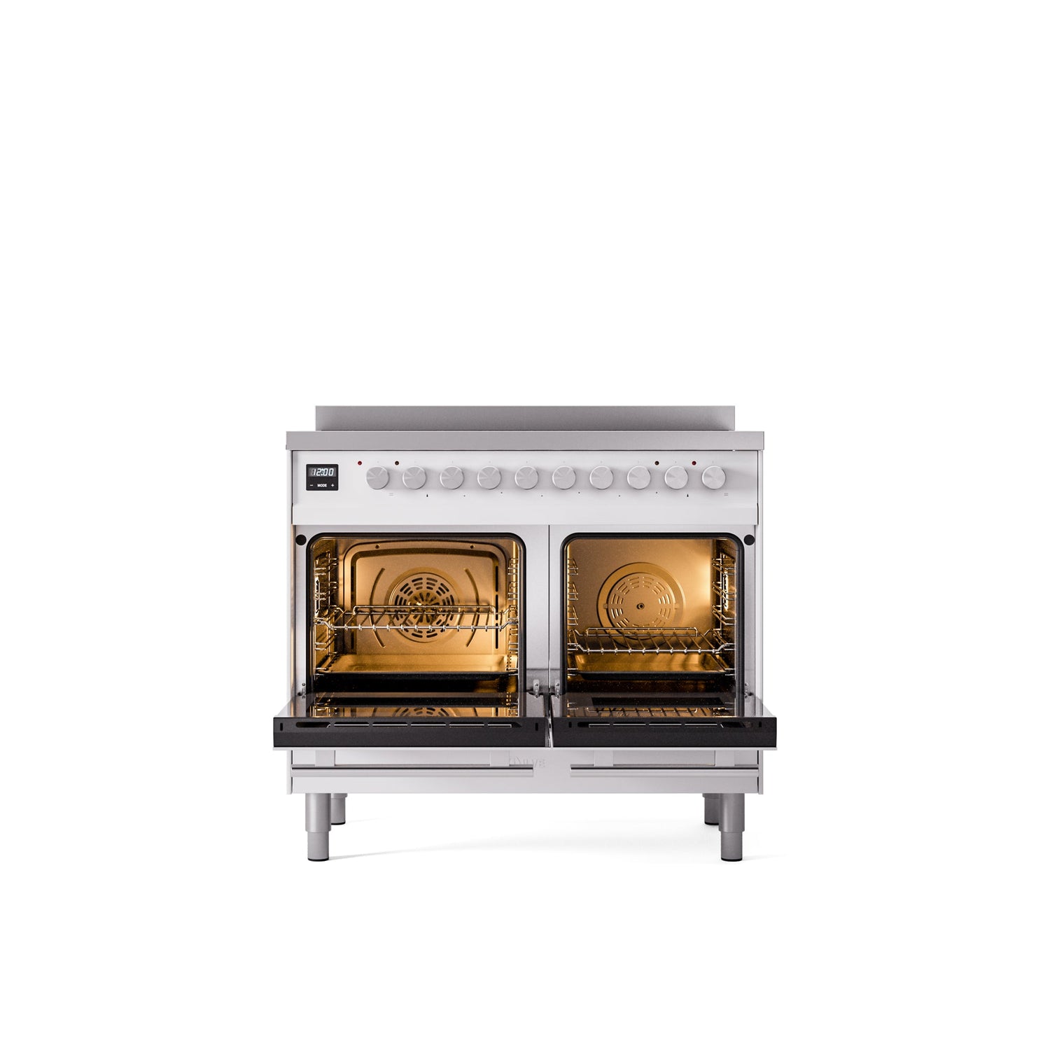 ILVE 40" Professional Plus II Series Freestanding Electric Double Oven Range with 5 Elements, Triple Glass Cool Door - UPDI406WMP