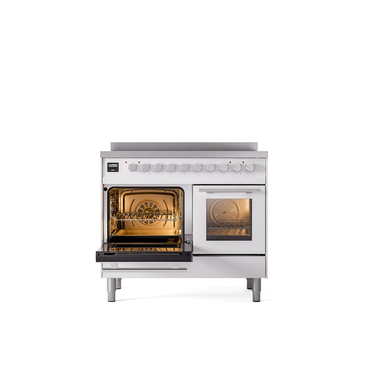 ILVE 40" Professional Plus II Series Freestanding Electric Double Oven Range with 5 Elements, Triple Glass Cool Door - UPDI406WMP