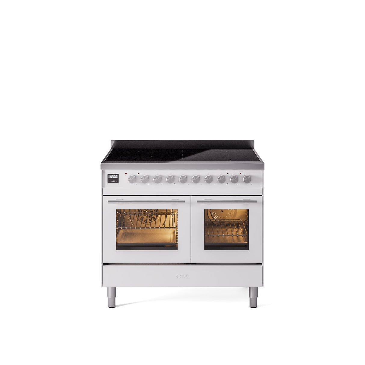 ILVE 40" Professional Plus II Series Freestanding Electric Double Oven Range with 5 Elements, Triple Glass Cool Door - UPDI406WMP