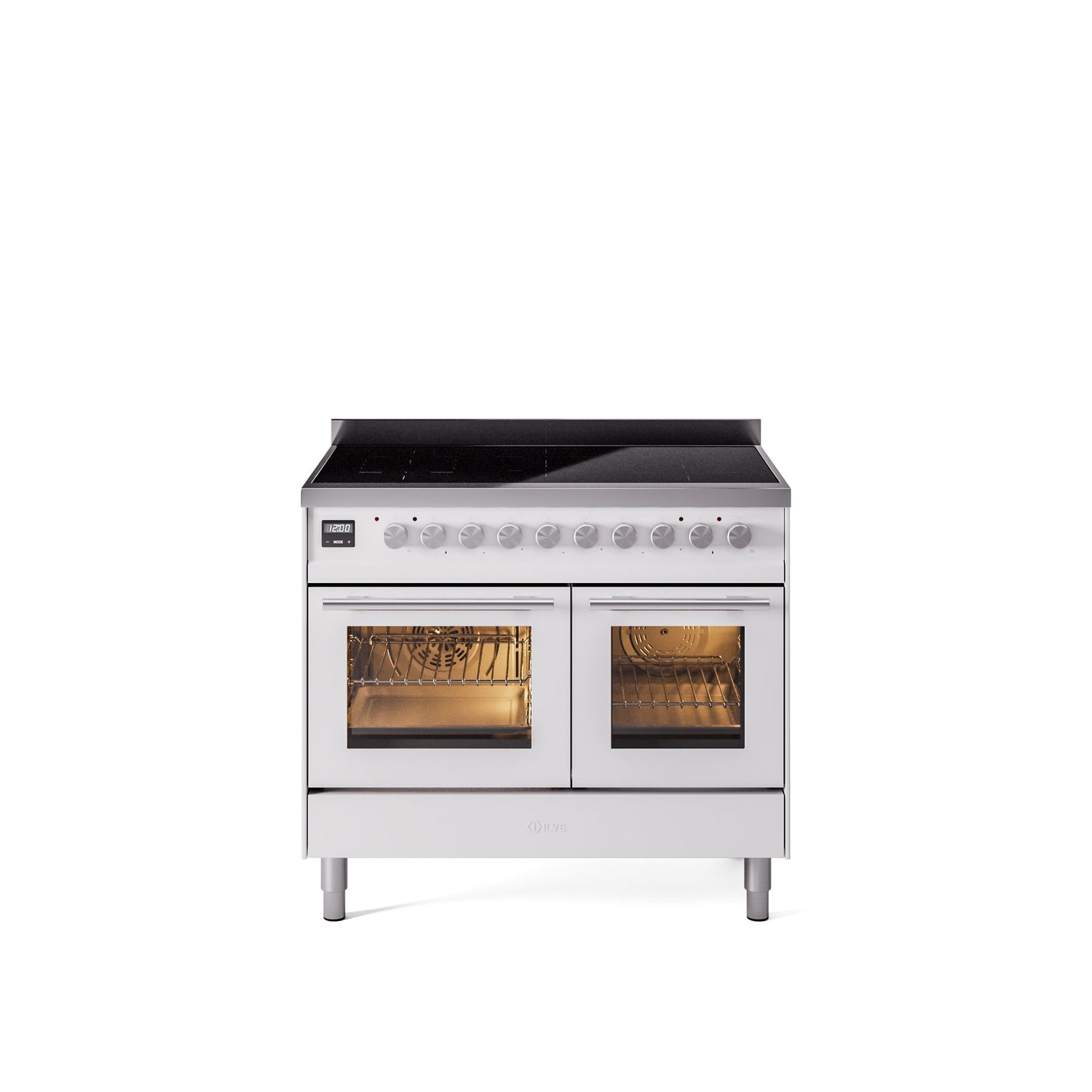 ILVE 40" Professional Plus II Series Freestanding Electric Double Oven Range with 5 Elements, Triple Glass Cool Door - UPDI406WMP