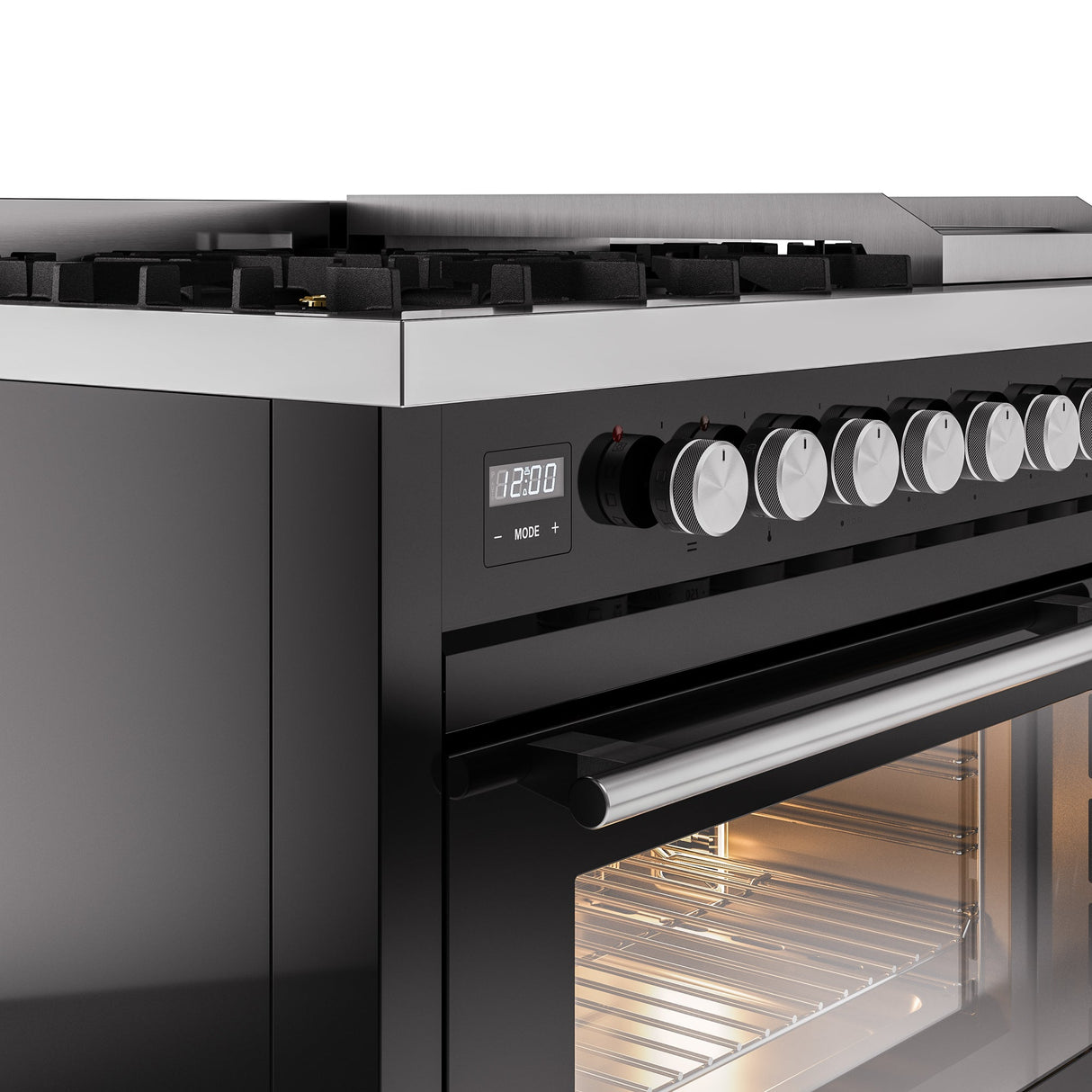 ILVE 48Inch Professional Plus II Freestanding Dual Fuel Range with 8 Sealed Burner - UP48FWMP