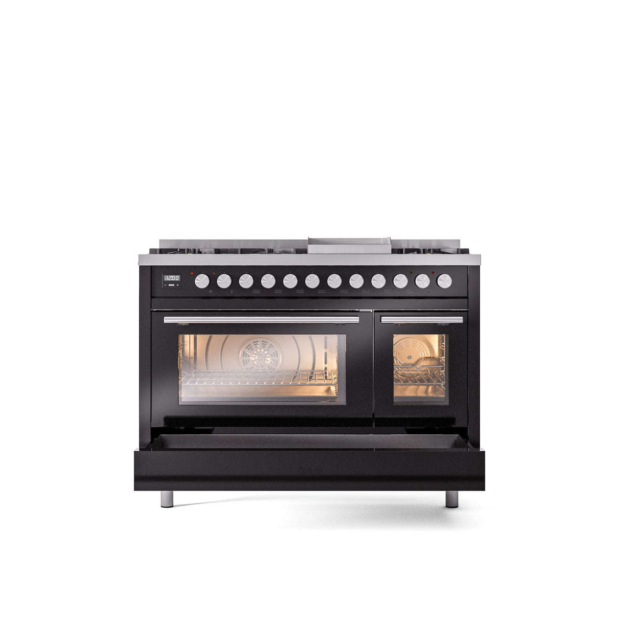 ILVE 48Inch Professional Plus II Freestanding Dual Fuel Range with 8 Sealed Burner - UP48FWMP