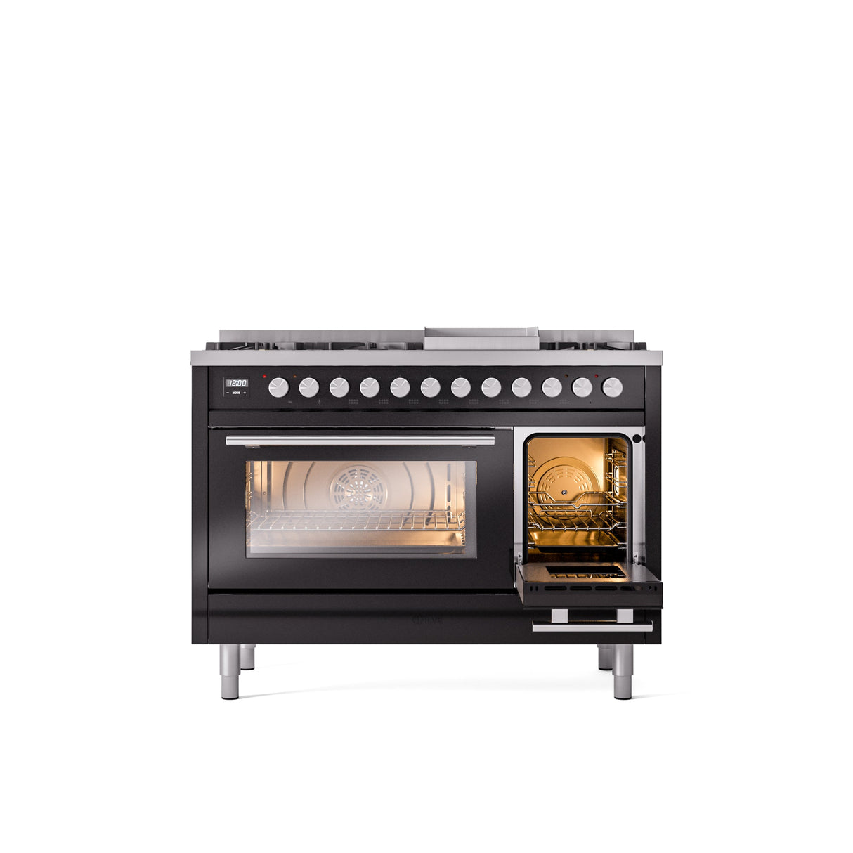 ILVE 48Inch Professional Plus II Freestanding Dual Fuel Range with 8 Sealed Burner - UP48FWMP