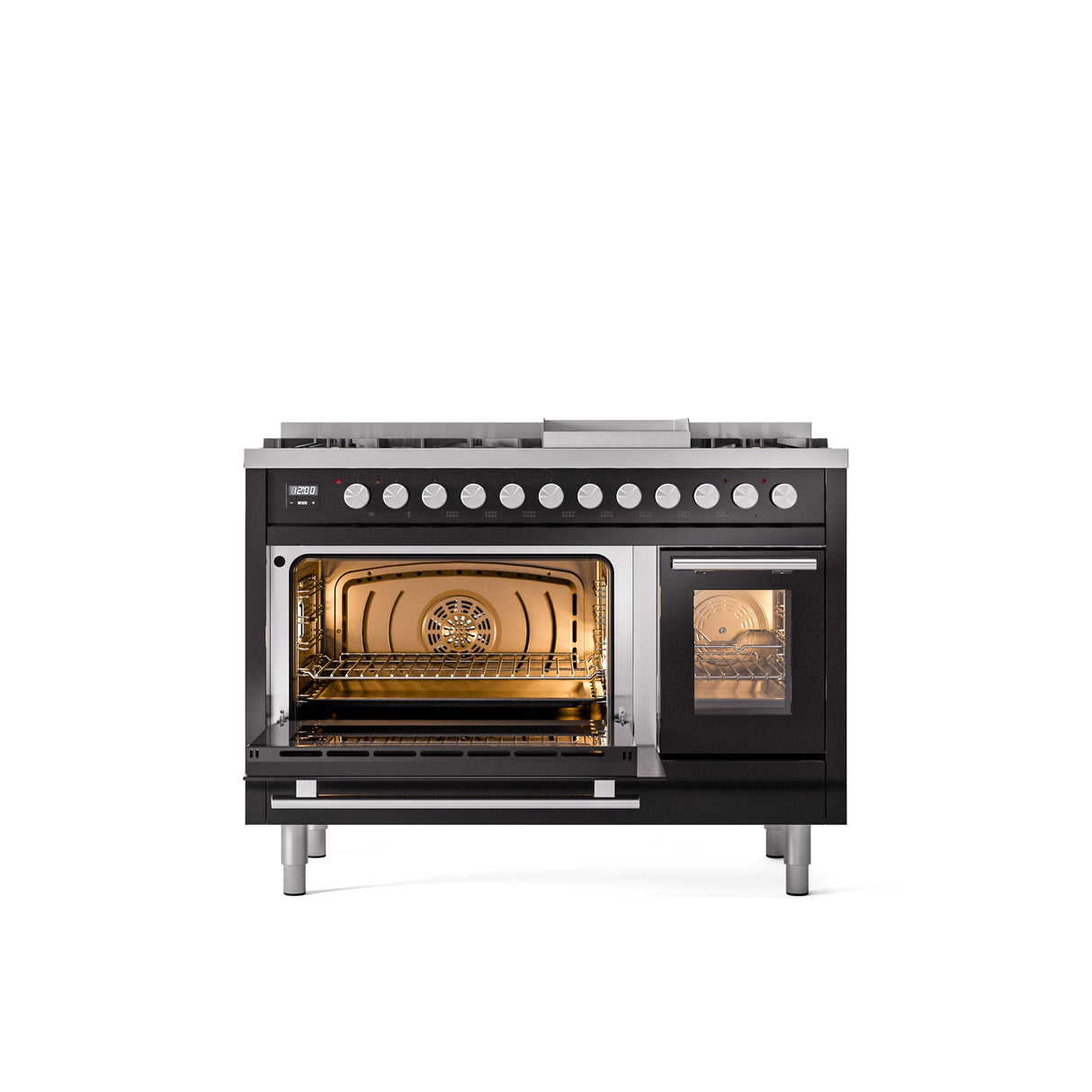 ILVE 48Inch Professional Plus II Freestanding Dual Fuel Range with 8 Sealed Burner - UP48FWMP