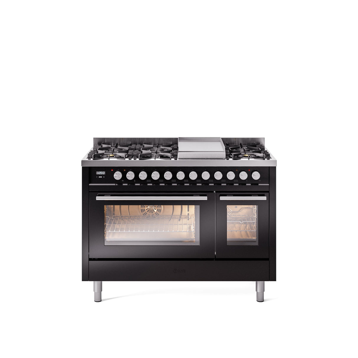 ILVE 48Inch Professional Plus II Freestanding Dual Fuel Range with 8 Sealed Burner - UP48FWMP