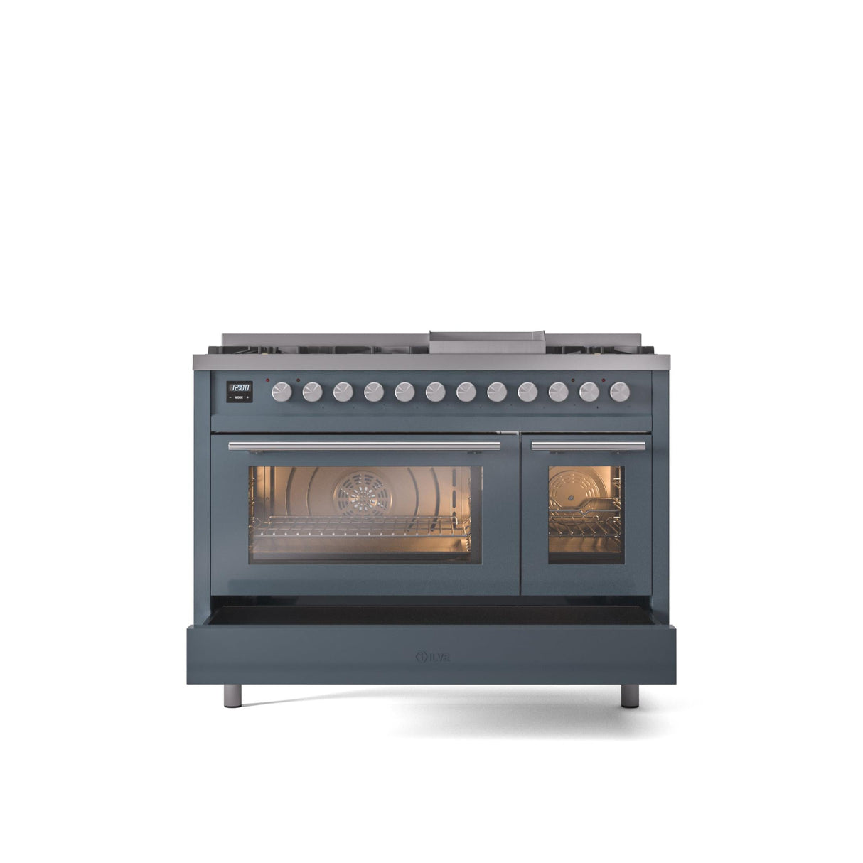 ILVE 48Inch Professional Plus II Freestanding Dual Fuel Range with 8 Sealed Burner - UP48FWMP