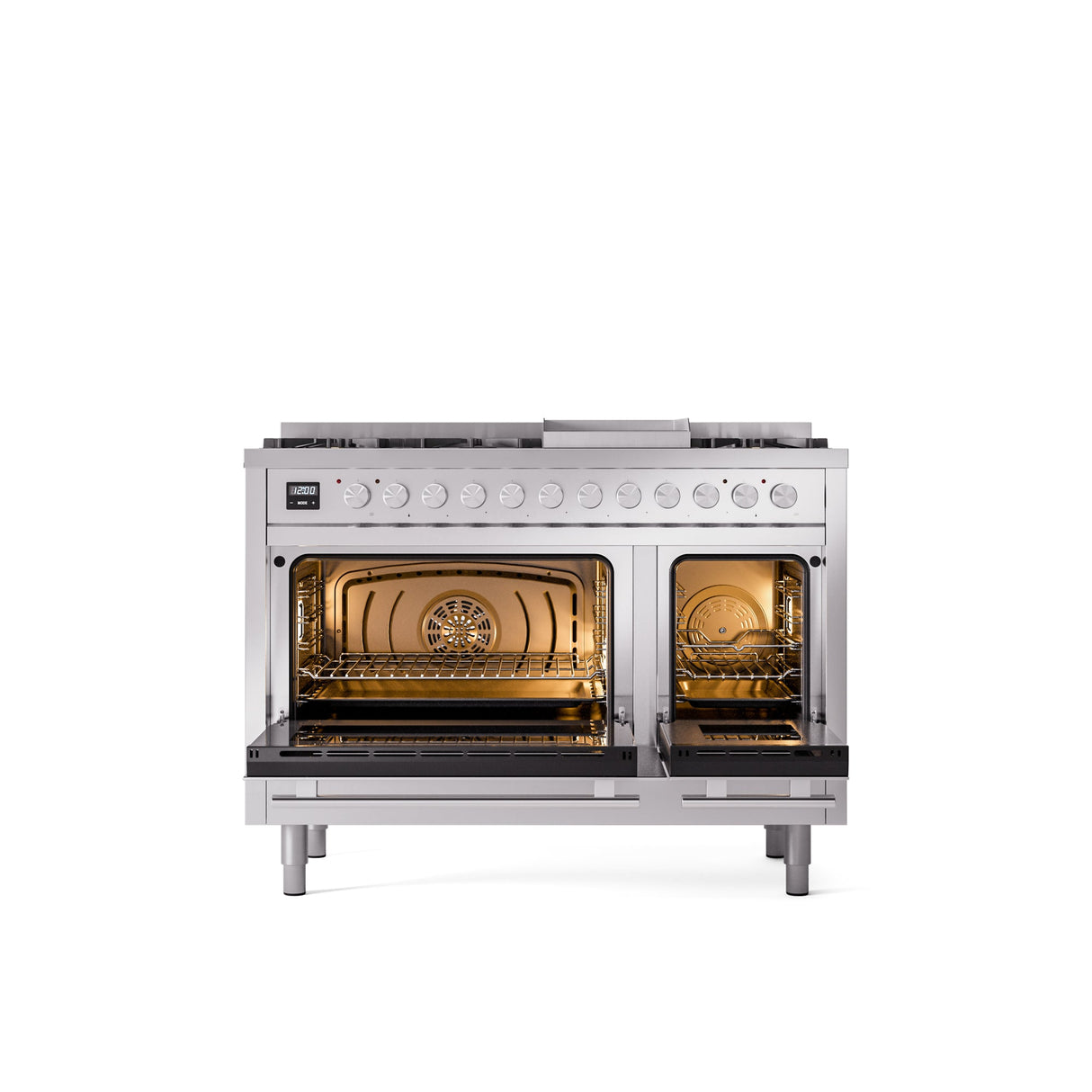 ILVE 48Inch Professional Plus II Freestanding Dual Fuel Range with 8 Sealed Burner - UP48FWMP