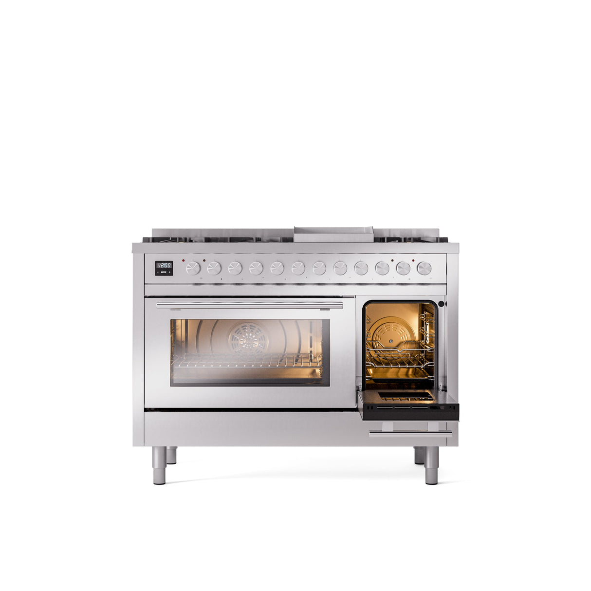 ILVE 48Inch Professional Plus II Freestanding Dual Fuel Range with 8 Sealed Burner - UP48FWMP