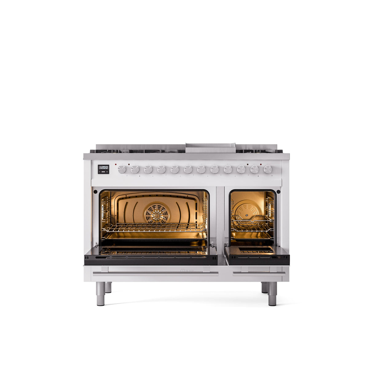 ILVE 48Inch Professional Plus II Freestanding Dual Fuel Range with 8 Sealed Burner - UP48FWMP