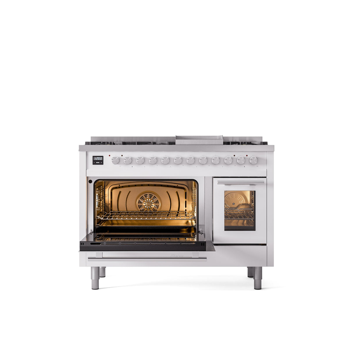 ILVE 48Inch Professional Plus II Freestanding Dual Fuel Range with 8 Sealed Burner - UP48FWMP