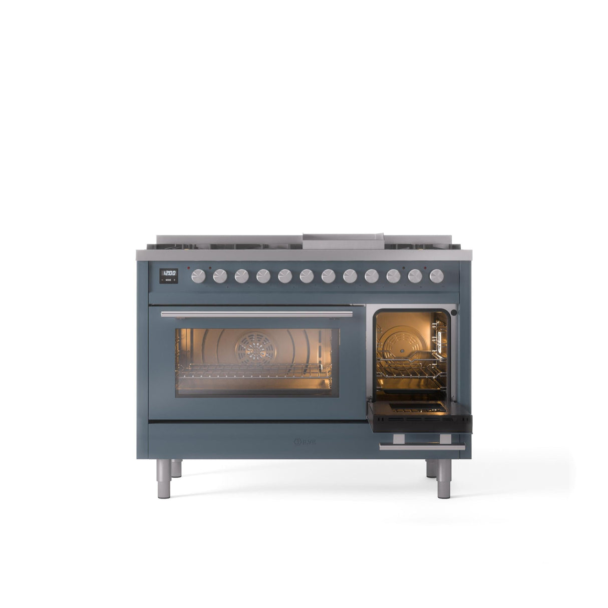 ILVE 48Inch Professional Plus II Freestanding Dual Fuel Range with 8 Sealed Burner - UP48FWMP