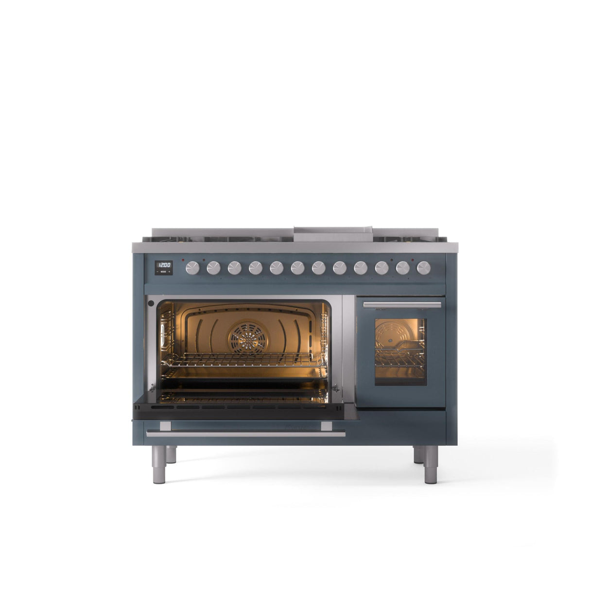 ILVE 48Inch Professional Plus II Freestanding Dual Fuel Range with 8 Sealed Burner - UP48FWMP