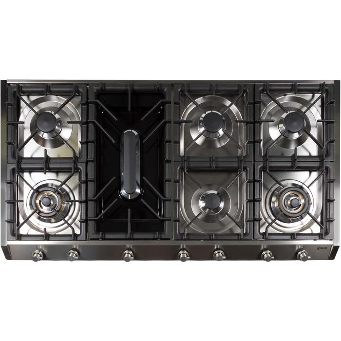 ILVE 48 Inch Stainless Steel Natural Gas/Propane Cooktop - UHP1265FDI
