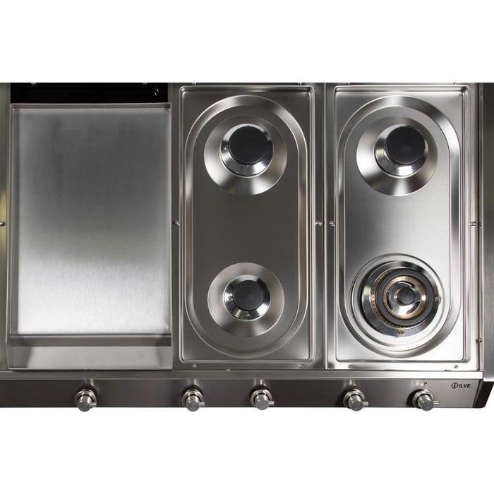 ILVE 48 Inch Stainless Steel Natural Gas/Propane Cooktop - UHP1265FDI