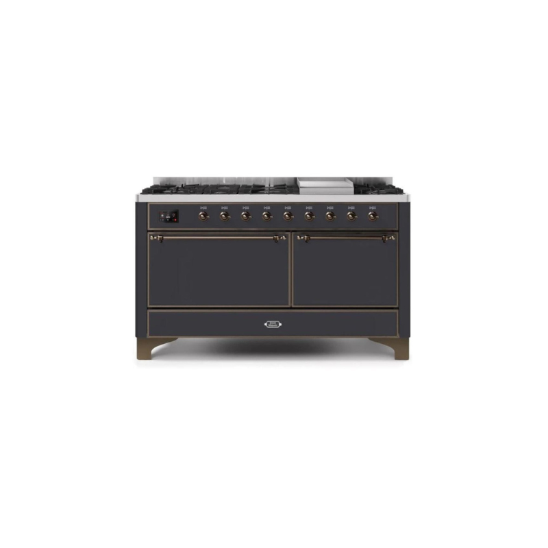 ILVE Majestic II Series 60 Inch Dual Fuel Freestanding Range Gas/Propane - UM15FDQNS3