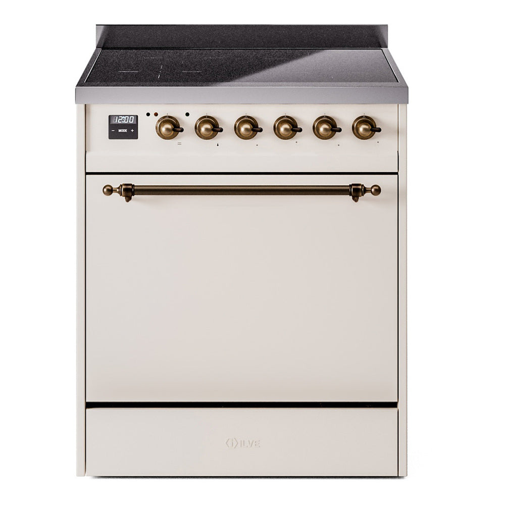ILVE Nostalgie II 30" Electric Range with 4 Induction Elements Solid Door UPI304QNMP