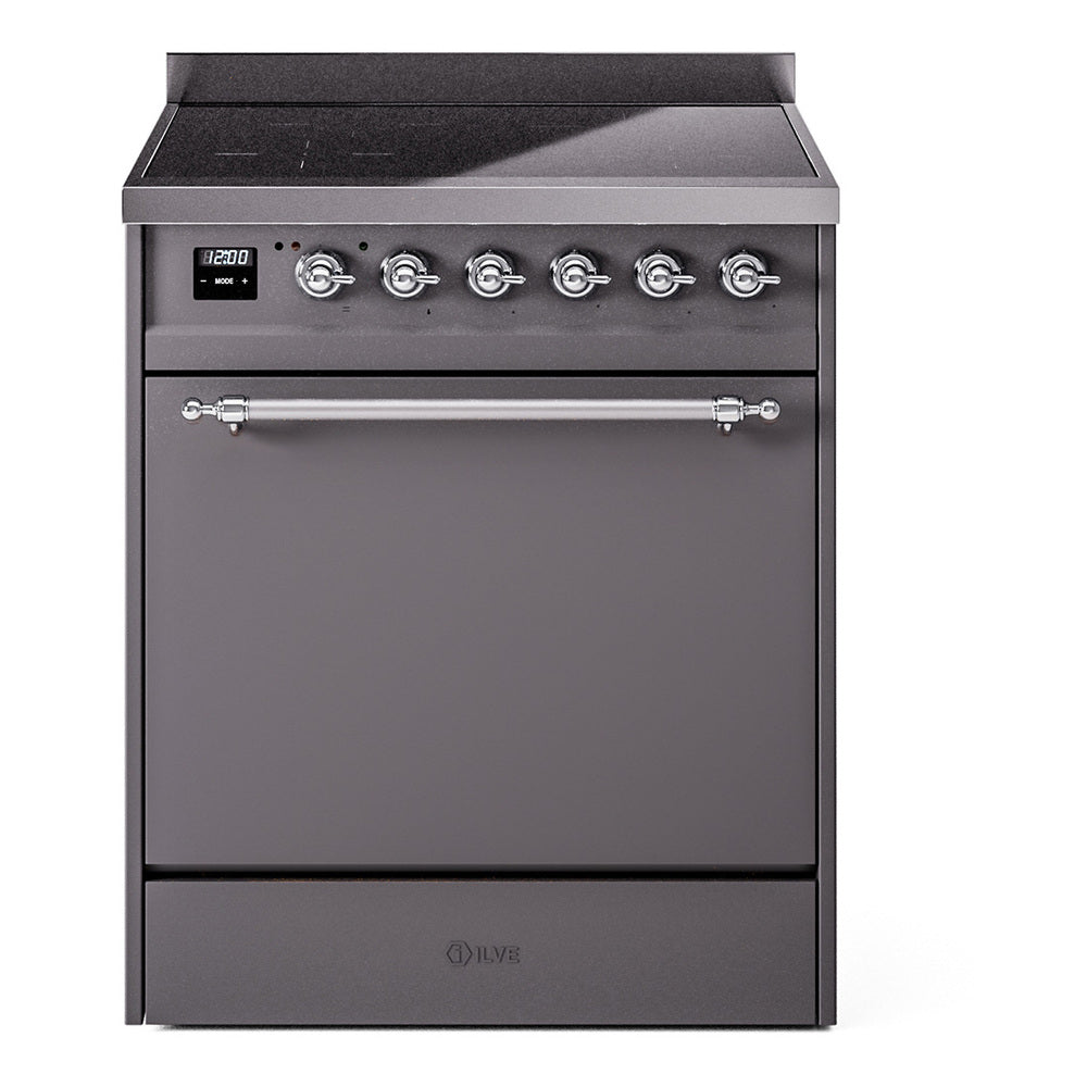 ILVE Nostalgie II 30" Electric Range with 4 Induction Elements Solid Door - UPI304QNMP