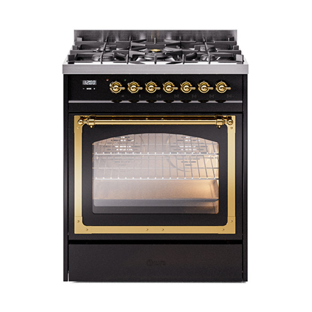 ILVE Nostalgie II Noblesse 30″ Dual Fuel Range Triple Glass Door - UN30NMP
