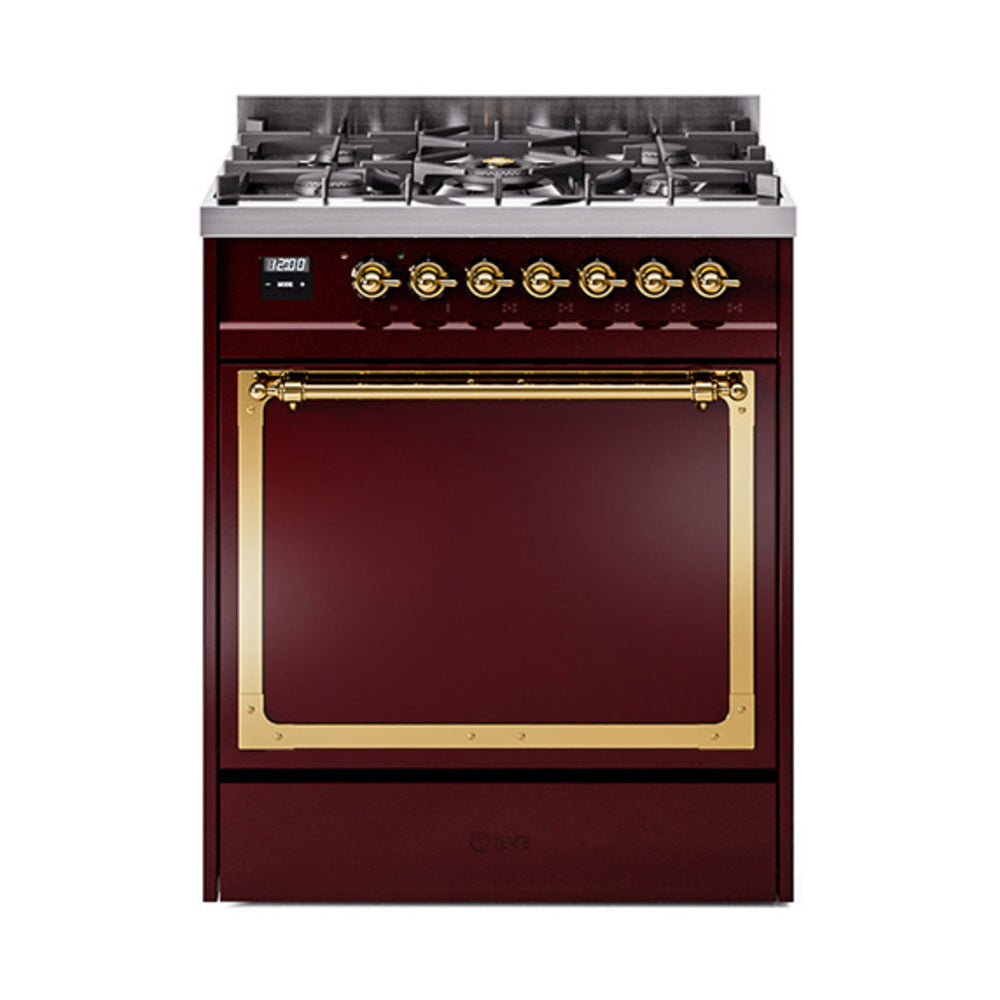 ILVE Nostalgie II Noblesse 30″ Dual Fuel Range Solid Door - UN30QNMP