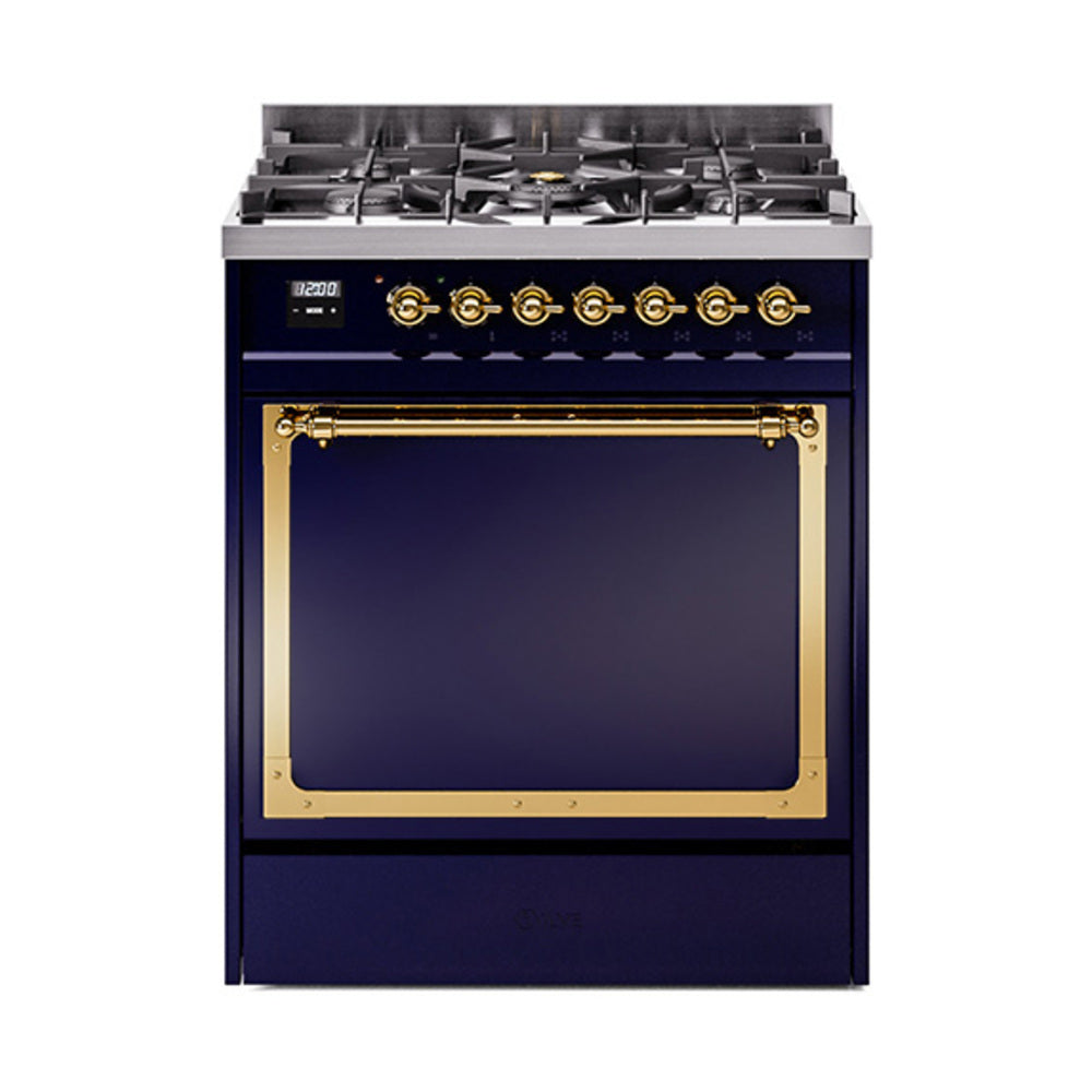 ILVE Nostalgie II Noblesse 30″ Dual Fuel Range Solid Door - UN30QNMP
