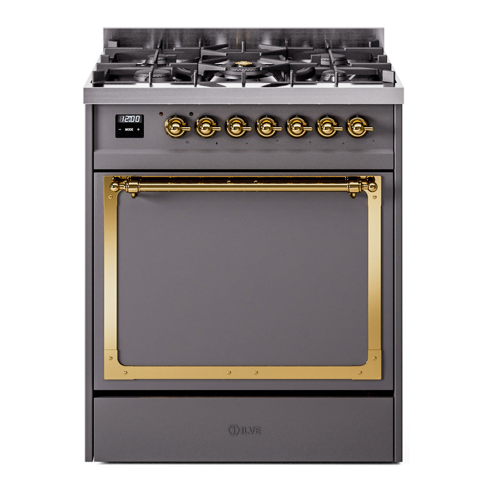 ILVE Nostalgie II Noblesse 30″ Dual Fuel Range Solid Door - UN30QNMP