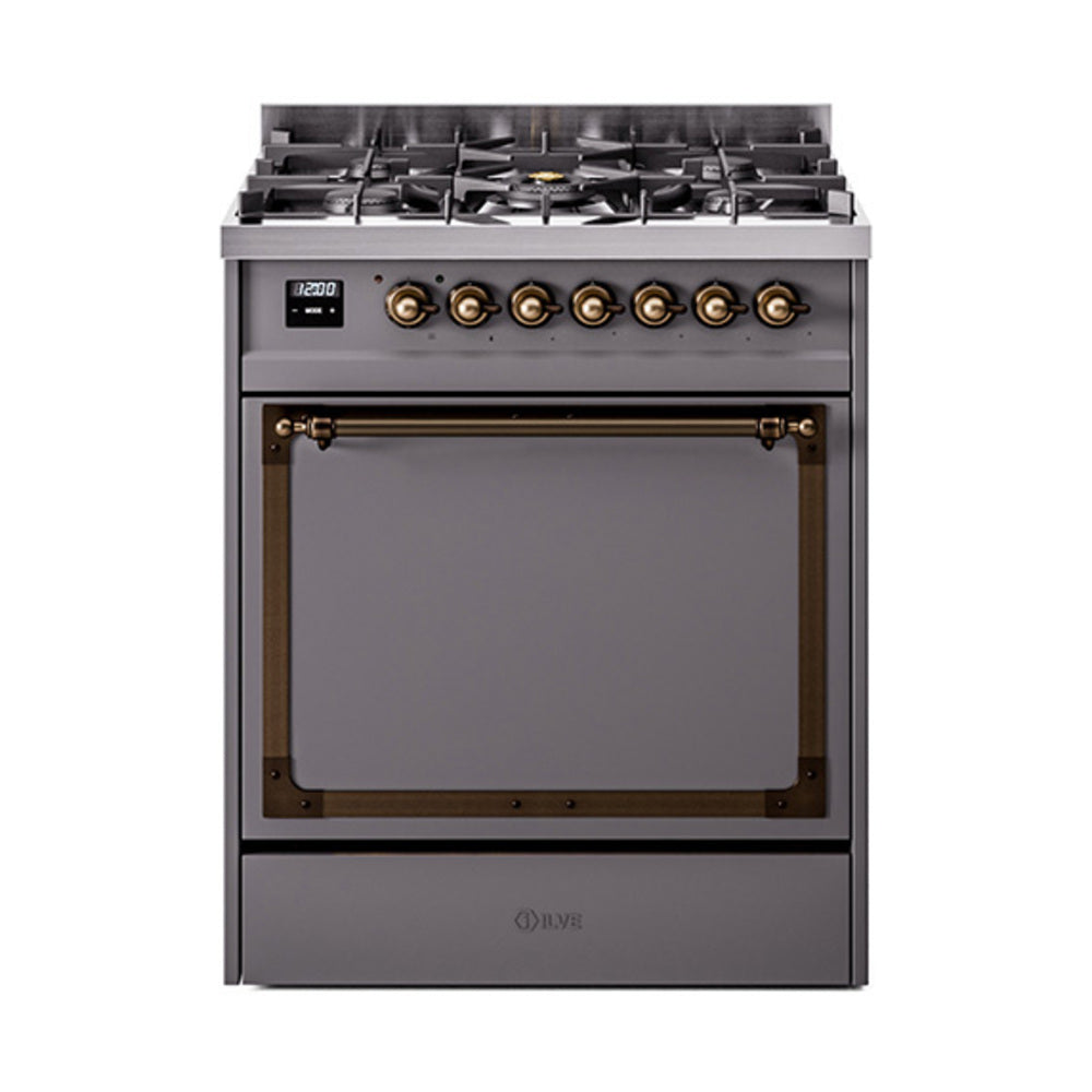 ILVE Nostalgie II Noblesse 30″ Dual Fuel Range Solid Door - UN30QNMP