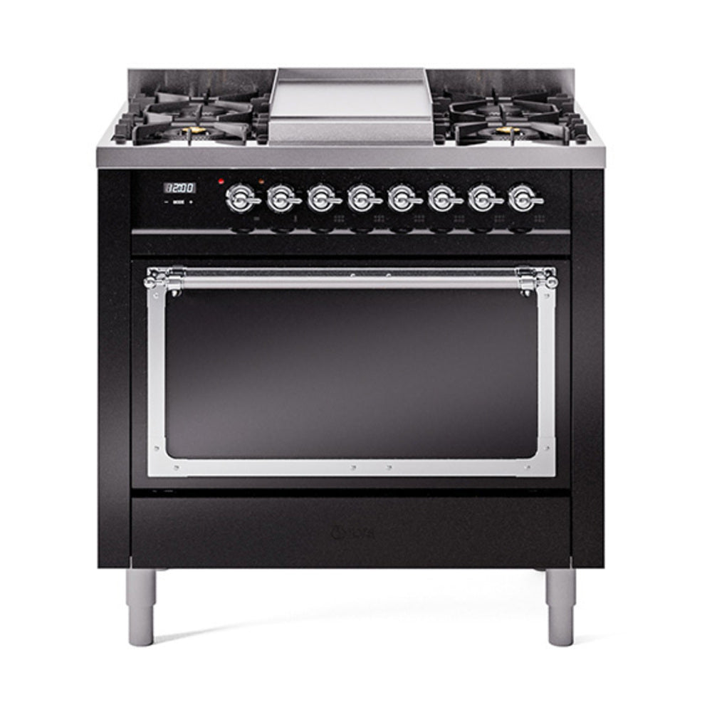 ILVE Nostalgie II Noblesse 36″ Dual Fuel Range with Solid Door - UN36FQNMP