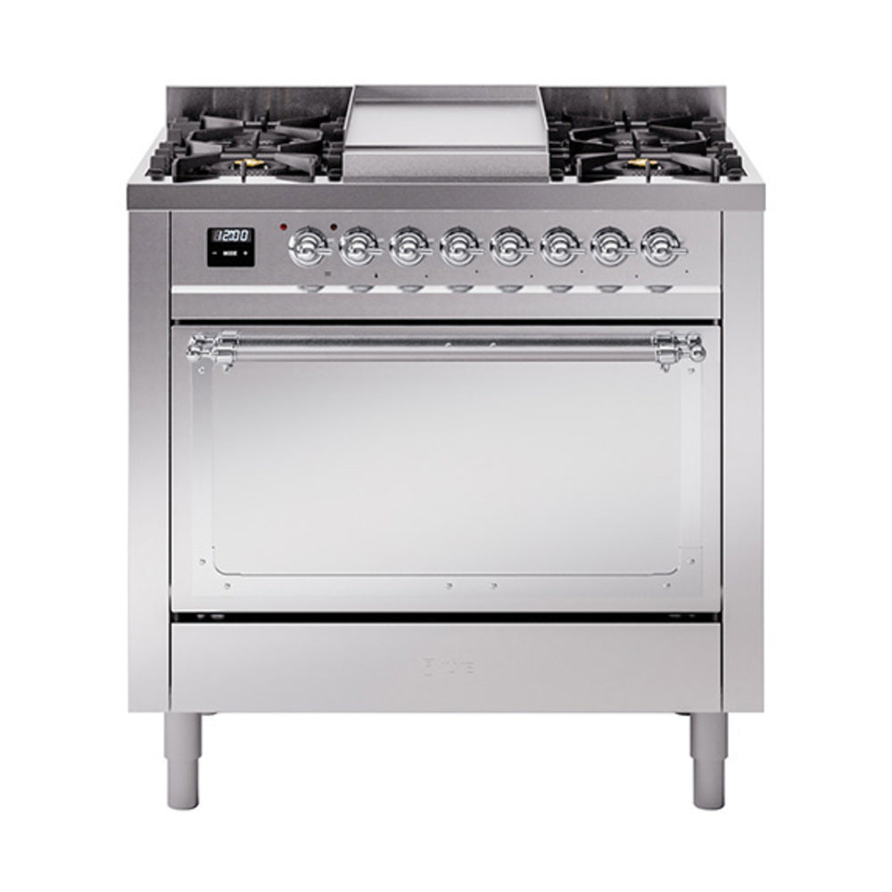 ILVE Nostalgie II Noblesse 36″ Dual Fuel Range with Solid Door - UN36FQNMP
